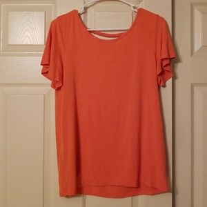 Modcloth, orange scooped back tshirt